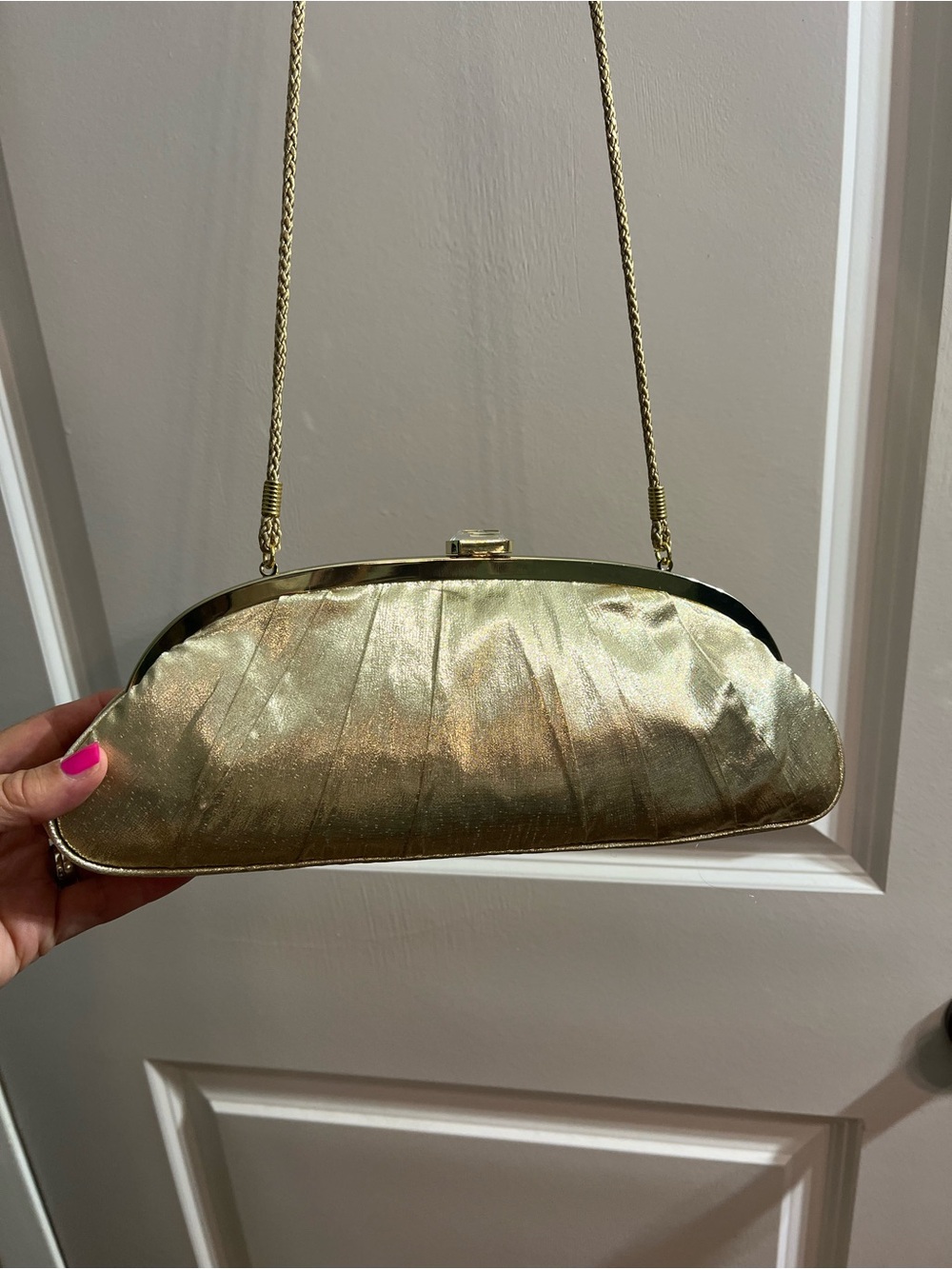Kate Landry Metallic Gold Evening Clutch - Picture 14 of 15